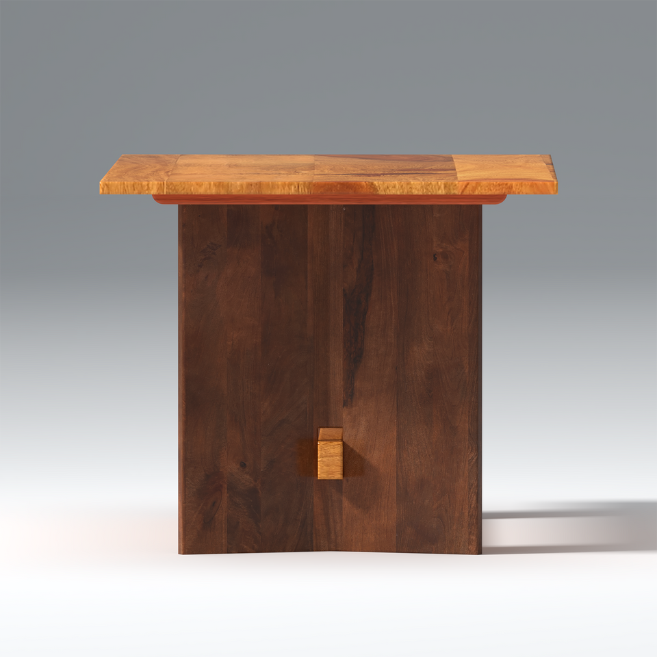 Pepin Mango Wood Dining Table In Walnut Color with 6 Seating