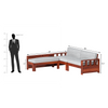 Eirini L Shape Sheesham Wood Sofa In Light Honey