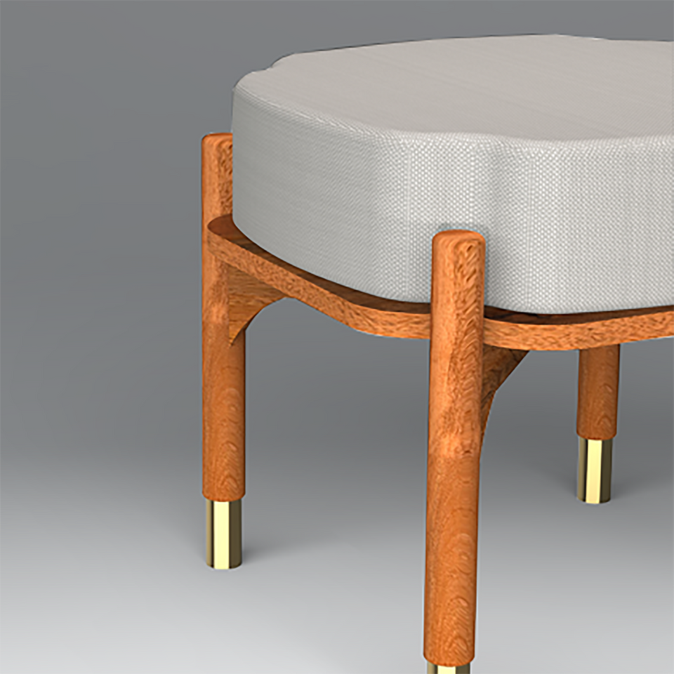 Barblend Coffee Table in Light Honey Colour With Stool