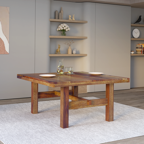 Crenn Cedar Sheesham Wood 8 Seater Dining Table, Dining Cum Study Table