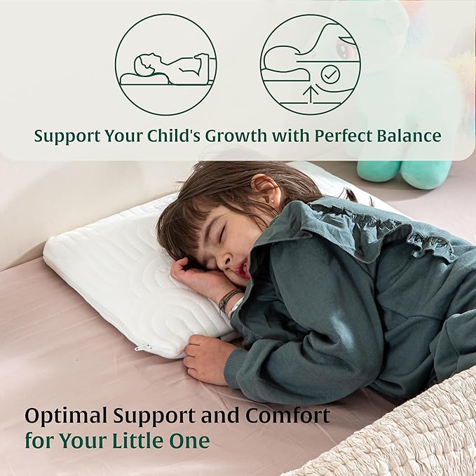 Wakeup India | Soft Memory Foam Ultra Slim Pillow – Sleeping Toddler Bed Pillow | Small Pillow for Boys & Girls