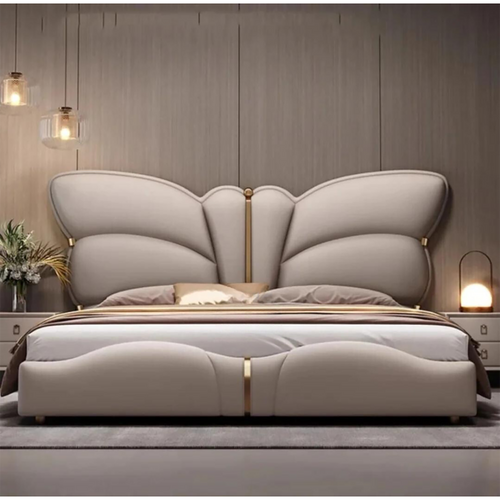Elysian Upholstered Bed in Beige Colour With Box Storage