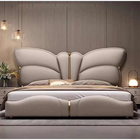 Elysian Upholstered Bed in Beige Colour With Box Storage