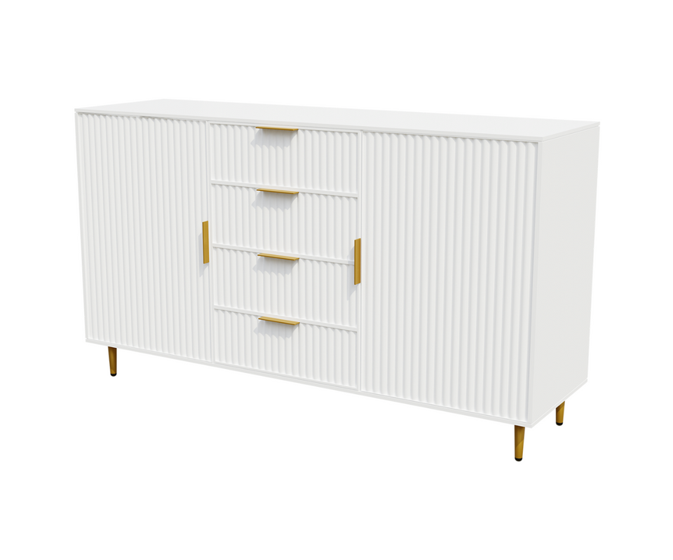 Snug Solid Wood White Sideboard Cabinet