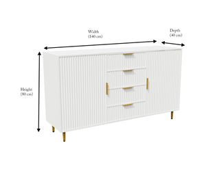 Snug Solid Wood White Sideboard Cabinet