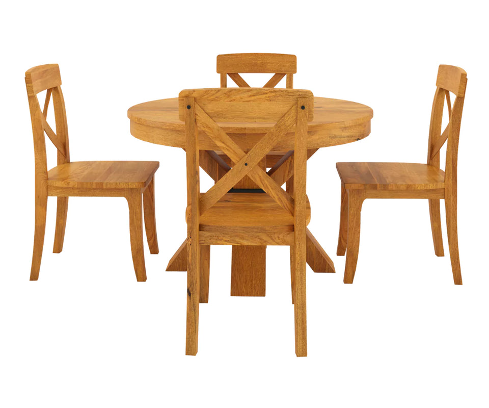 Viston Round Extendable Dining Table Set- 4 to 6 Seater