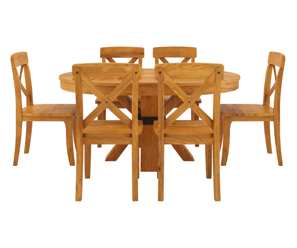 Viston Round Extendable Dining Table Set- 4 to 6 Seater