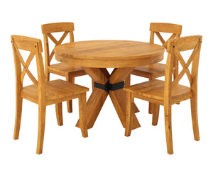 Viston Round Extendable Dining Table Set- 4 to 6 Seater