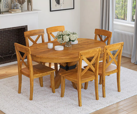 Viston Round Extendable Dining Table Set- 4 to 6 Seater