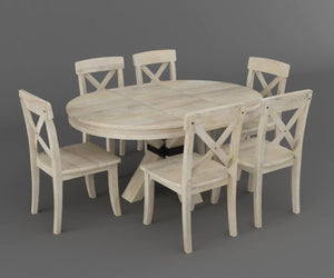 Viston Round Extendable Dining Table Set- 4 to 6 Seater