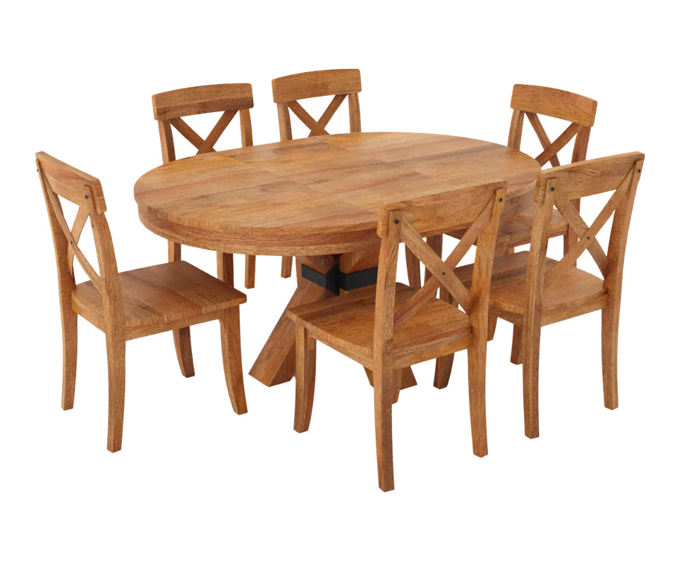 Viston Round Extendable Dining Table Set- 4 to 6 Seater