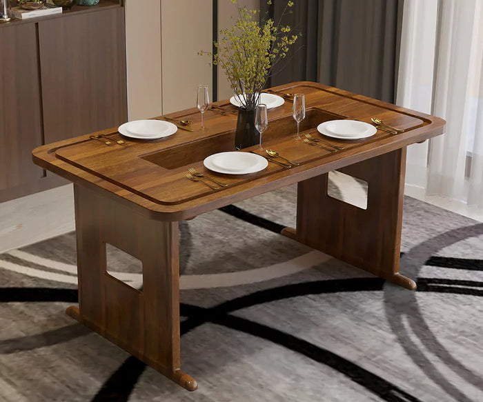 Vornax Wooden Dining Table- 6 Seater