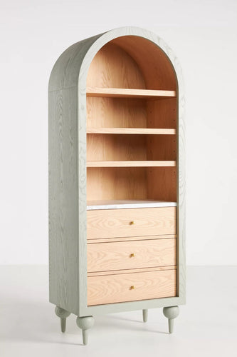 Garcia Mango Wooden Bookshelf In Light Blue Color