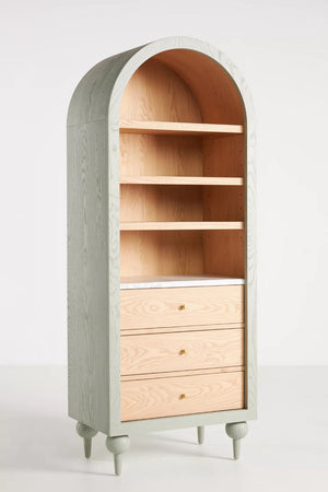 Garcia Mango Wooden Bookshelf In Light Blue Color