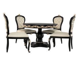 Zyvra Luxury Solid Wood Round Dining Set
