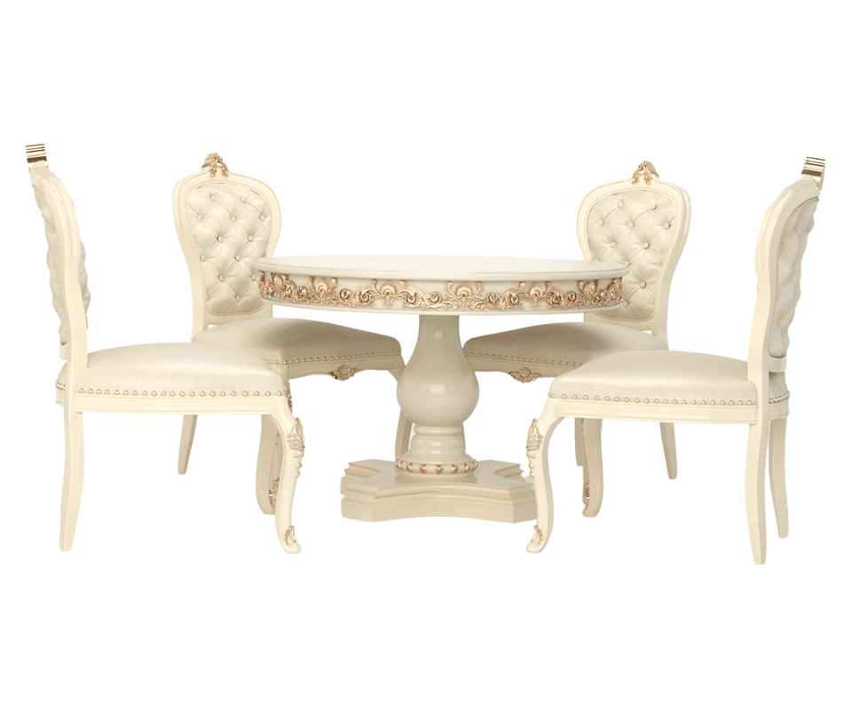 Zyvra Luxury Solid Wood Round Dining Table
