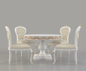 Zyvra Luxury Solid Wood Round Dining Set