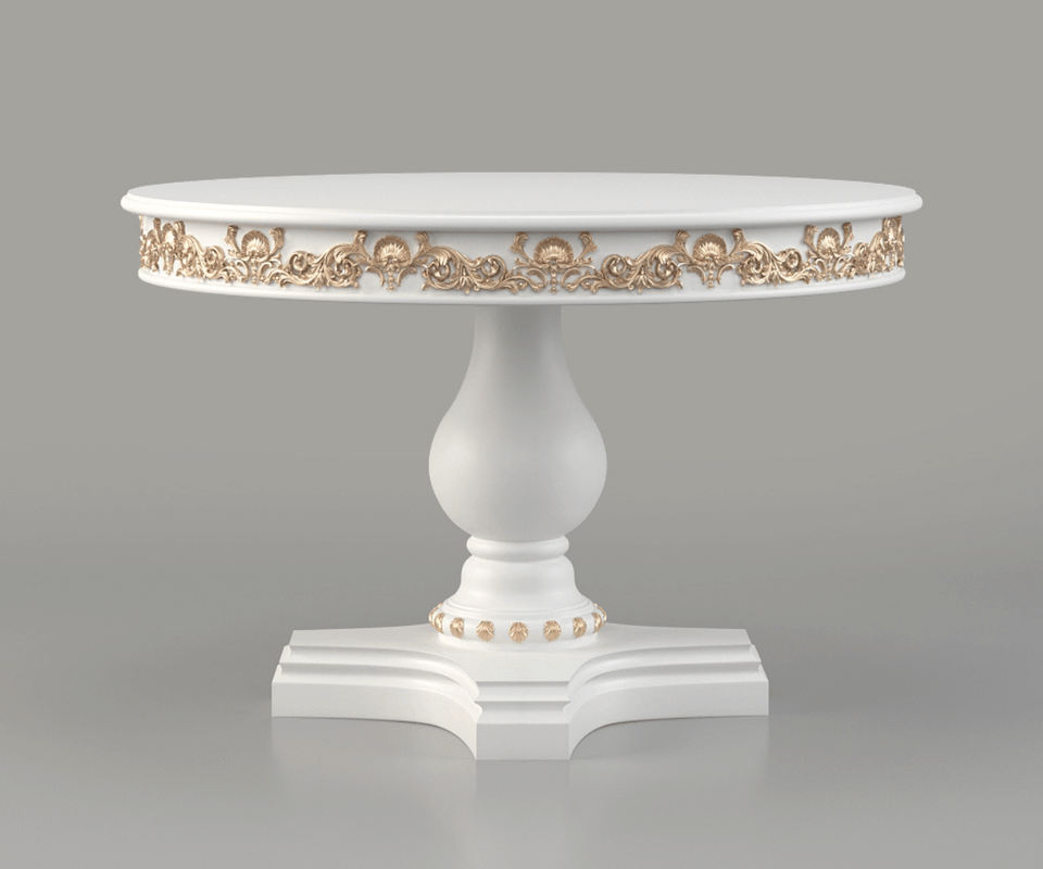 Zyvra Luxury Solid Wood Round Dining Table