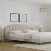 Trevalan King size Upholstered Bed in Light Pink Colour Without Box Storage