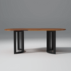 Andress Sheesham Wood C & Iron Leg Dining Table in Light Honey Finish (4 Seater)