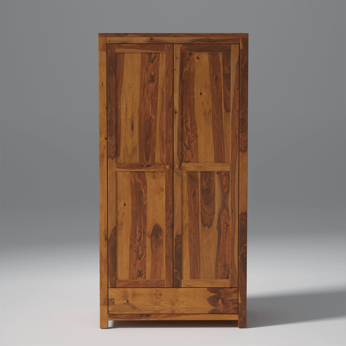 Arcadia Sheesham Wood Wardrobe In Light Honey