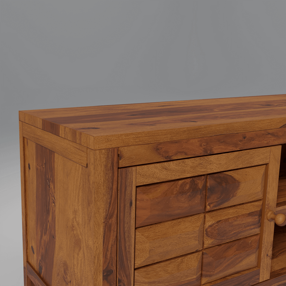 Arcadia Sheesham Wood TV Unit In Light Honey