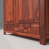Pluto Sheesham Wood Wardrobe In Reddish Rosewood