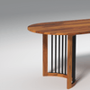 Andress Sheesham Wood C & Iron Leg Dining Table in Light Honey Finish (4 Seater)