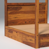 Canopy Sheesham Wood Bed With Drawer Storage in Light Honey colour