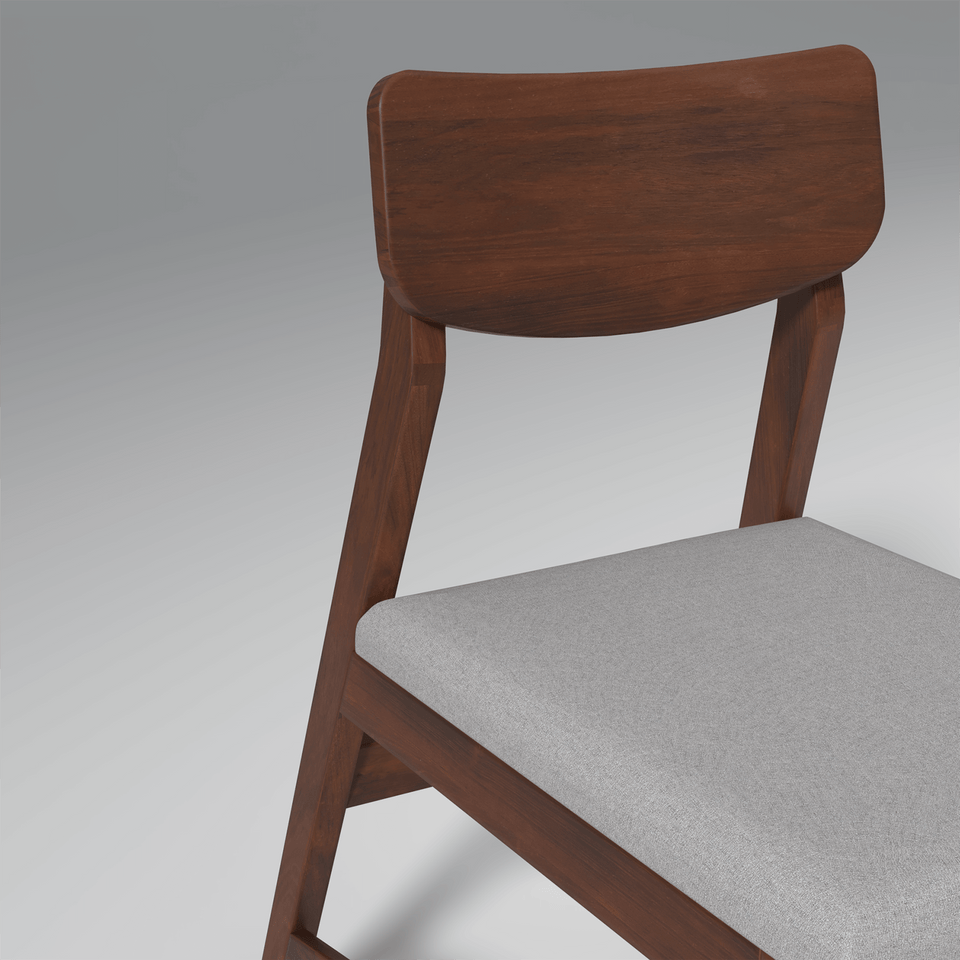 Ducasse Mango Wood Set of 2 Chair In Walnut Finish
