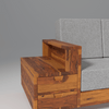 Gezeling Sheesham Wood Sofa with 2 drawers in Light Honey