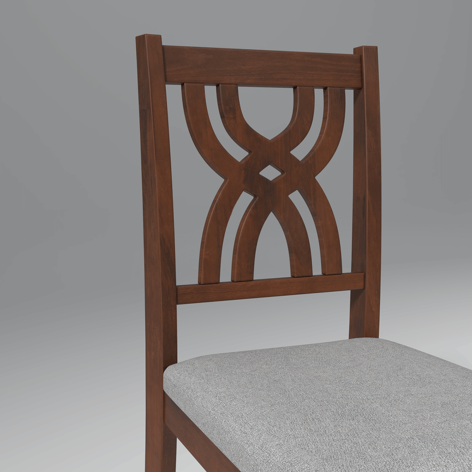 Oliver Mango Wood Set of 2 Chair In Walnut Finish