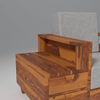 Gezeling Sheesham Wood Sofa with 2 drawers in Light Honey