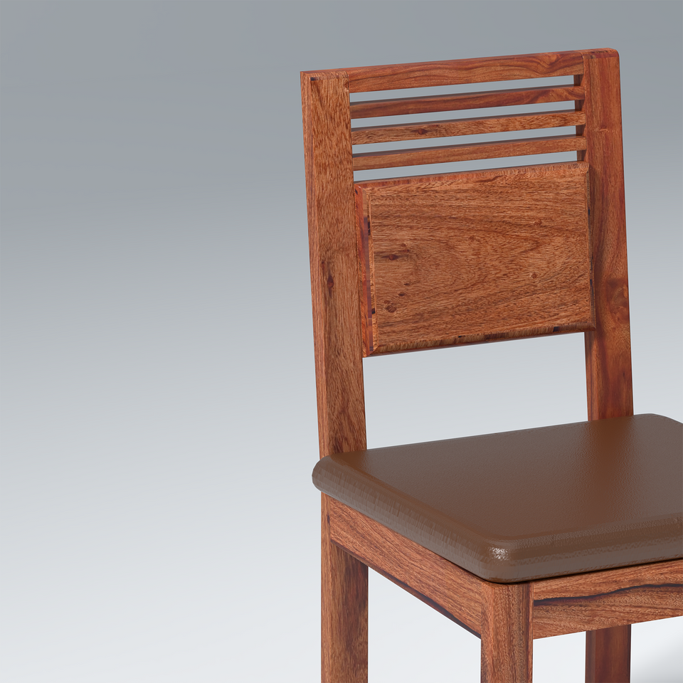 Velour Sheesham Wood Set of 2 Dining Chair In Reddish Walnut Color