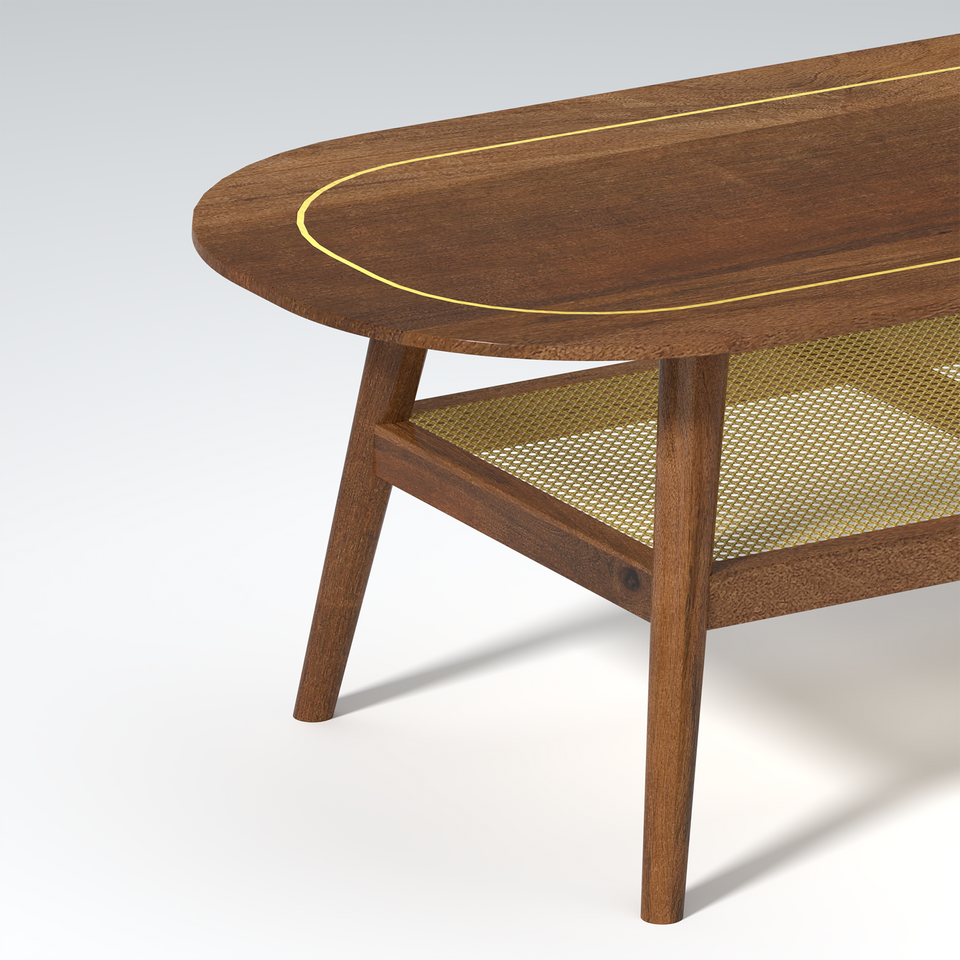 Aroma Sheesham Wood Coffee Table in Walnut Colour