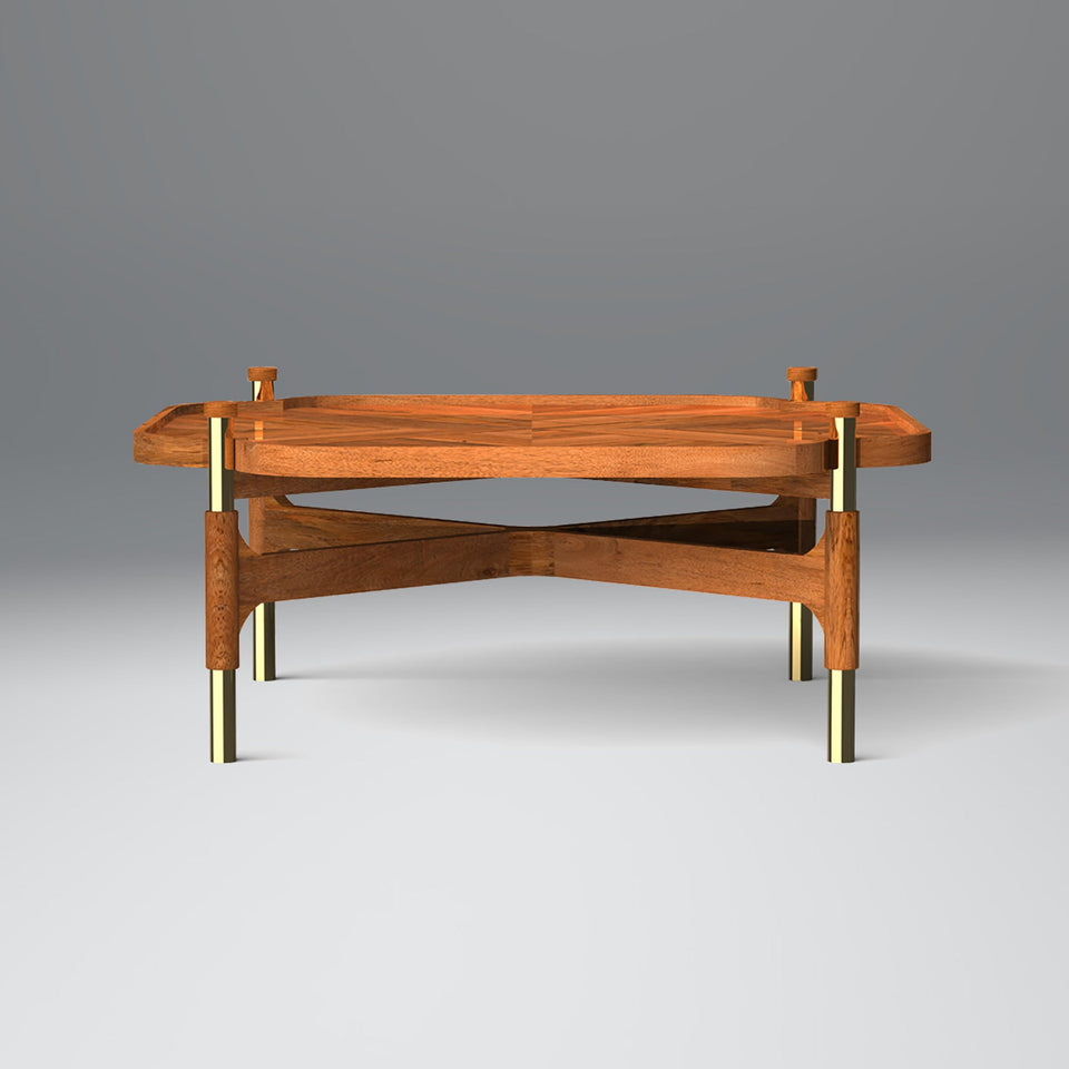 Barblend Coffee Table in Light Honey Colour With Stool