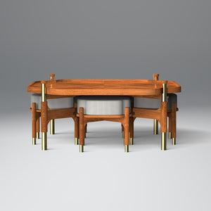 Barblend Coffee Table in Light Honey Colour With Stool