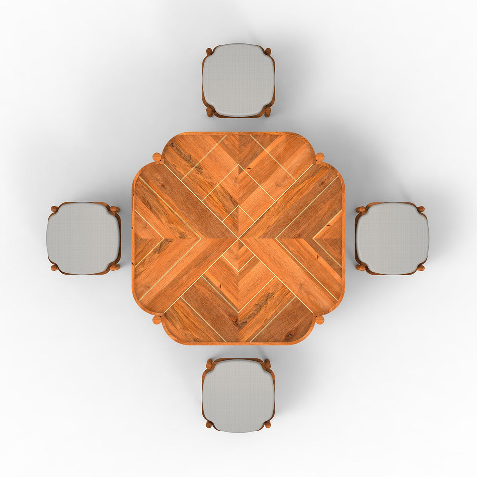Barblend Coffee Table in Light Honey Colour With Stool