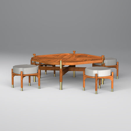 Barblend Coffee Table in Light Honey Colour With Stool