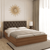 Affluence Upholstered Bed in Brown Colour With Box Storage