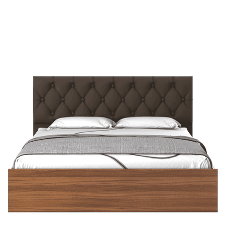 Affluence Upholstered Bed in Brown Colour With Box Storage