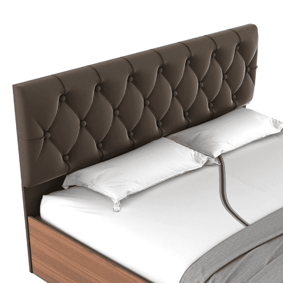 Affluence Upholstered Bed in Brown Colour With Box Storage
