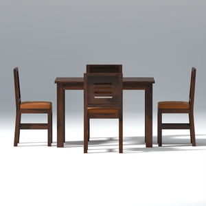 Gagnaire Brown Dining Table Set 4 Seater In Brown Color
