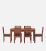 Velour Sheesham Wood Dining Table Set in Reddish walnut Color with 6 Seating
