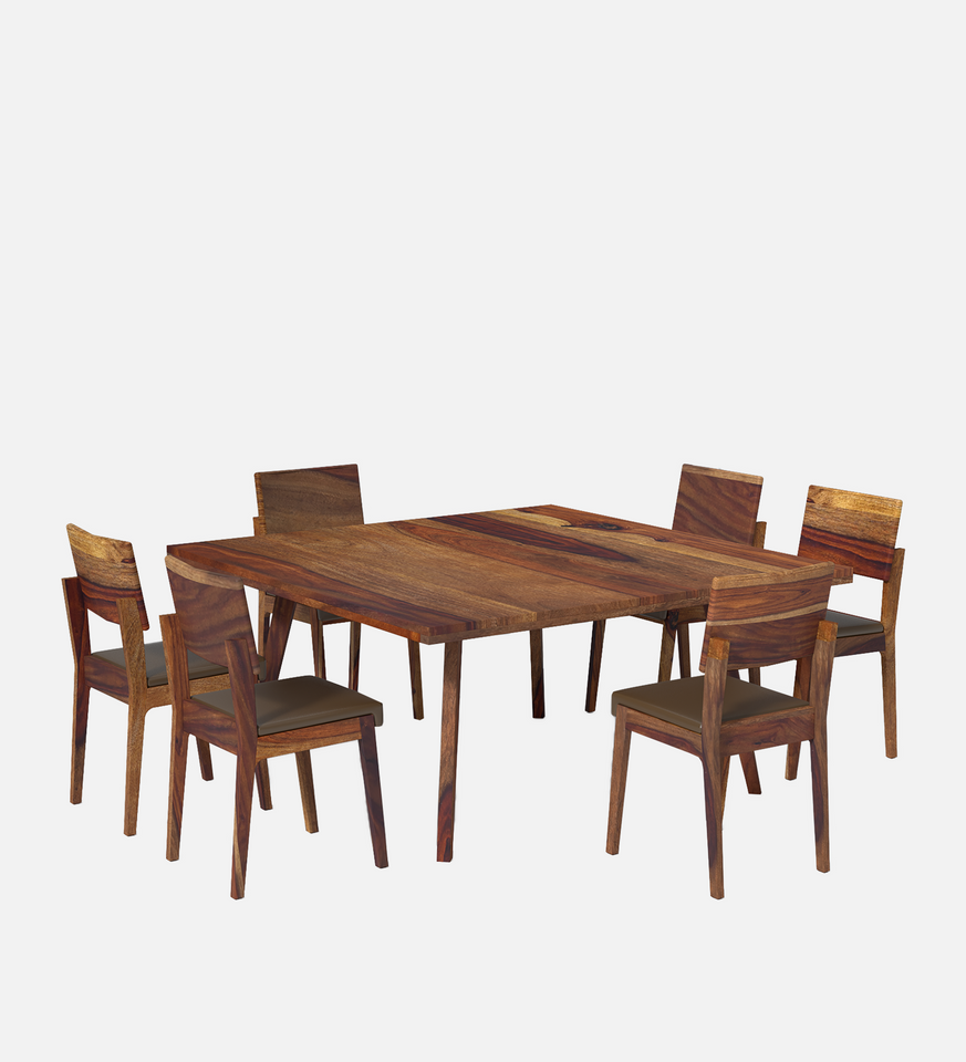 Resonance Sheesham wood Dining Table Set In Reddish Walnut color with 6 Seating