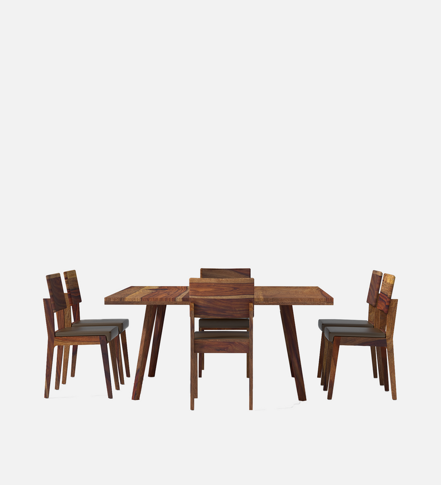 Resonance Sheesham wood Dining Table Set In Reddish Walnut color with 6 Seating