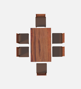 Velour Sheesham Wood Dining Table Set in Reddish walnut Color with 6 Seating