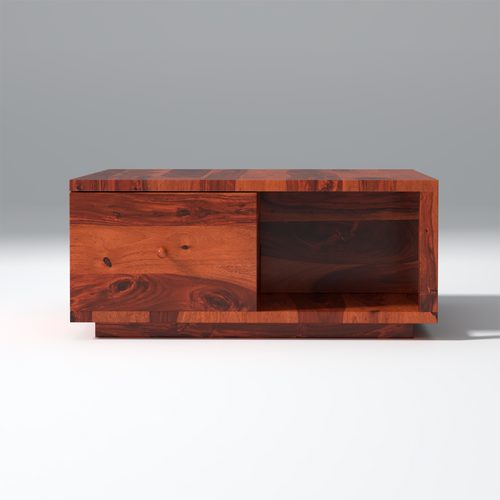 Cappu Chic Sheesham Wood Coffee Table In Reddish Rosewood Color
