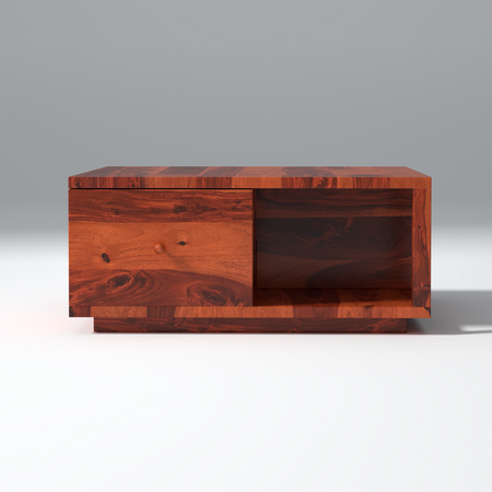 Cappu Chic Sheesham Wood Coffee Table In Reddish Rosewood Color