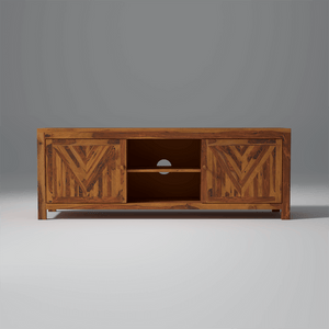 Alpha Sheesham Wood TV Unit In Light Honey
